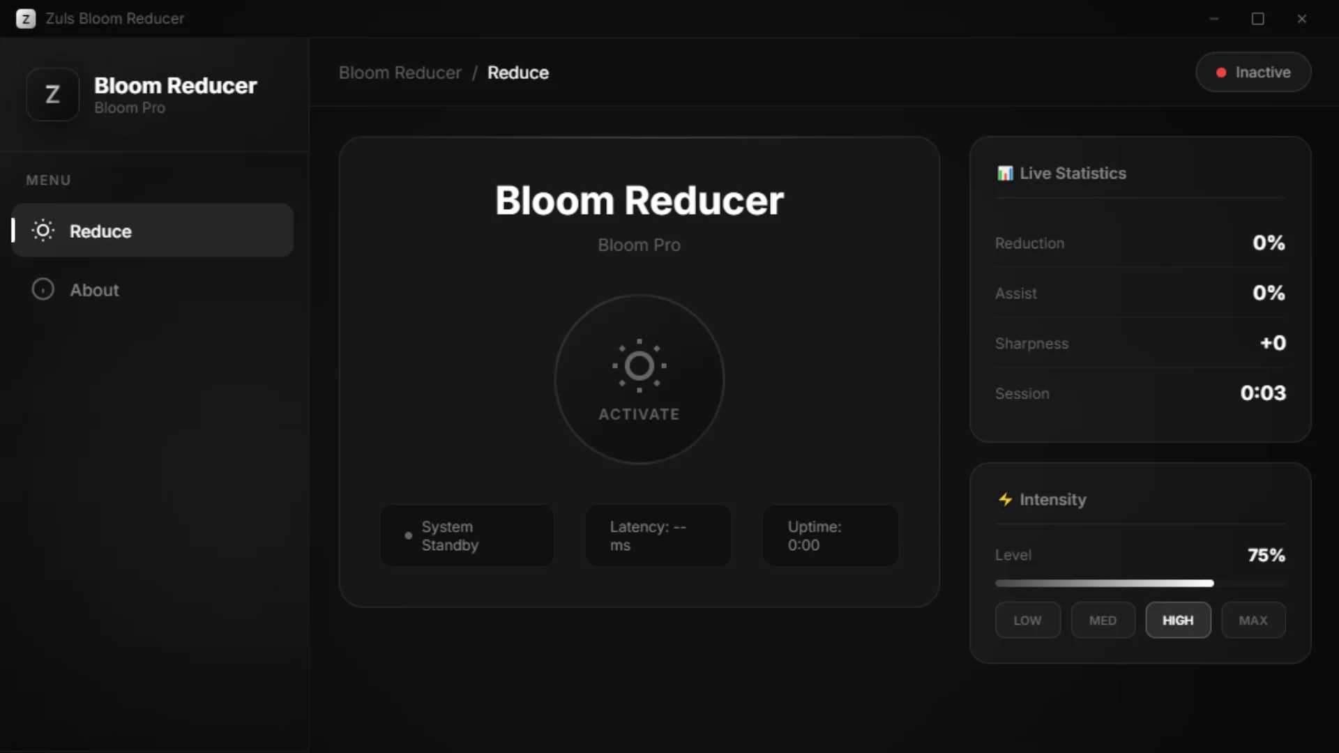 Bloom Reducer interface preview