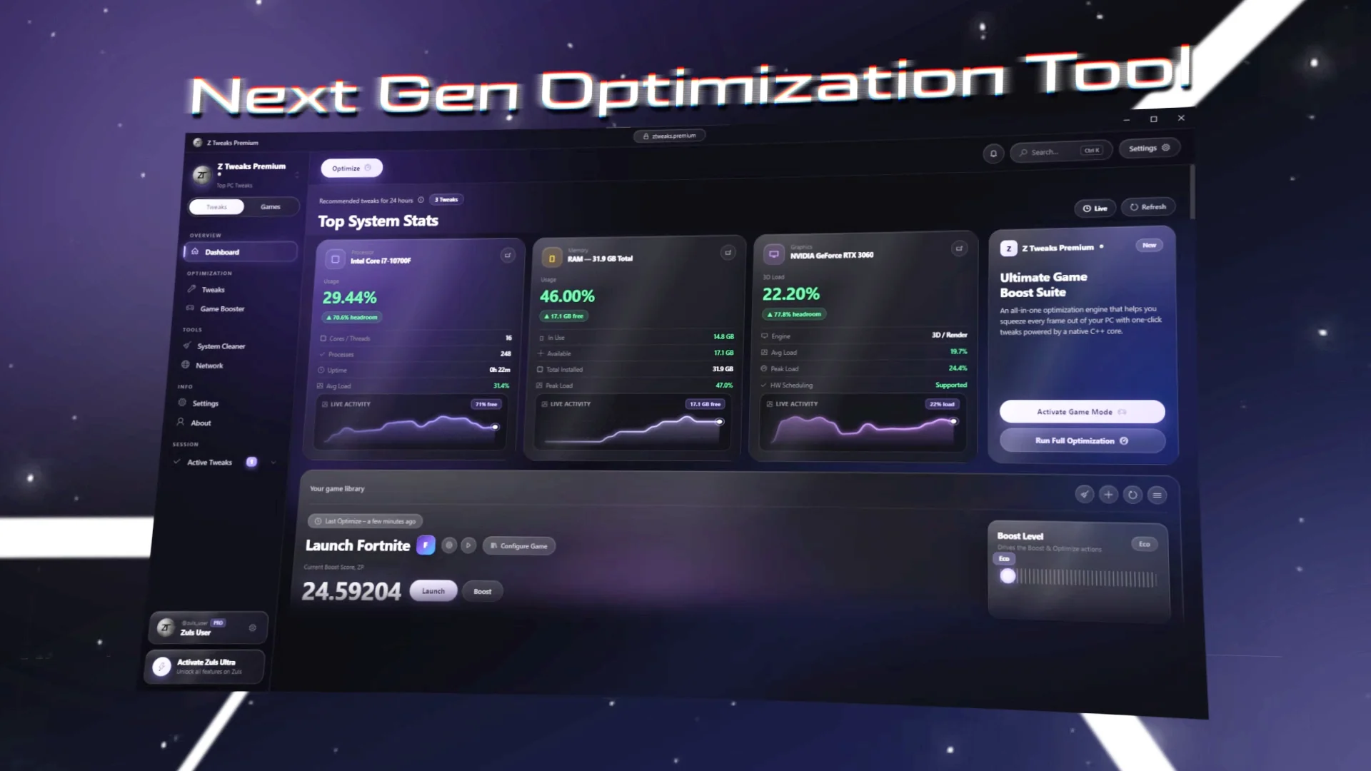 Premium Optimizer interface preview